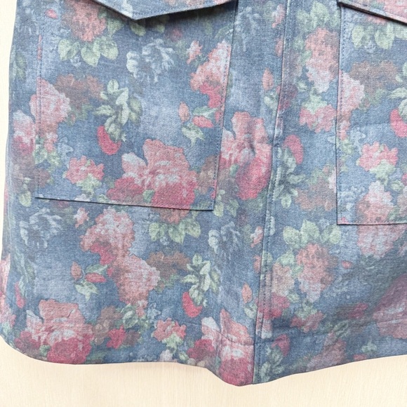 NWT Erin Fetherson Anthropologie Joni Blue Floral A-Line Mini Skirt, Size 6 - Picture 5 of 12